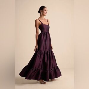 Avalie Plum Purple Tiered Bustier Maxi Dress
